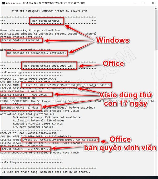Hướng Dẫn Kiểm Tra Bản Quyền Windows Office Chi Tiết