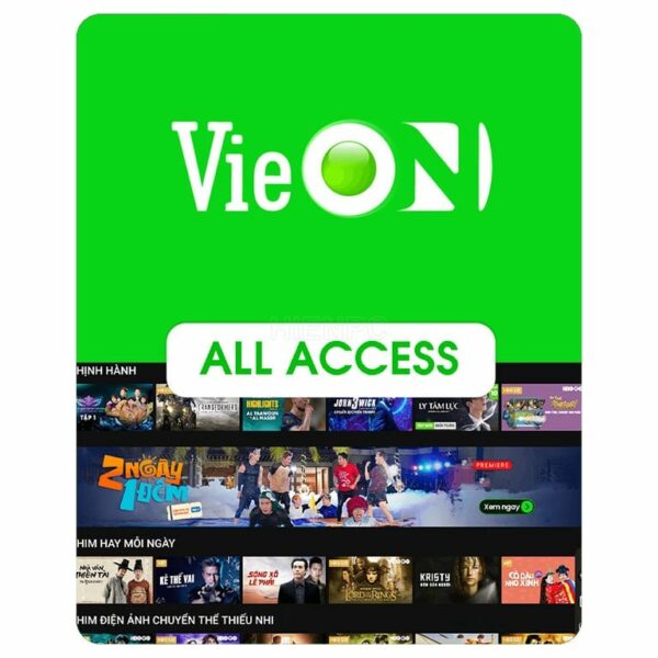 Nâng Cấp VieON All Access Giá Rẻ