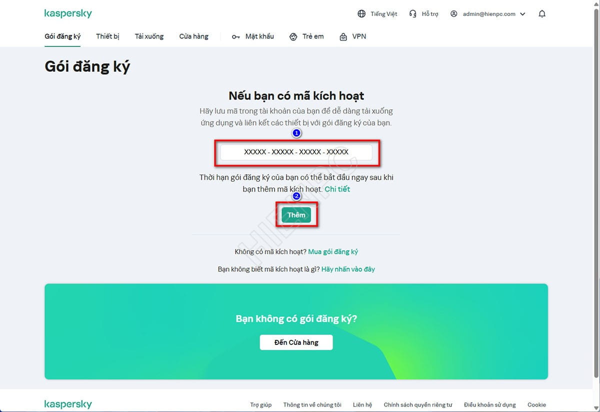 Hướng Dẫn Kích Hoạt Bản Quyền Kaspersky Chính Hãng