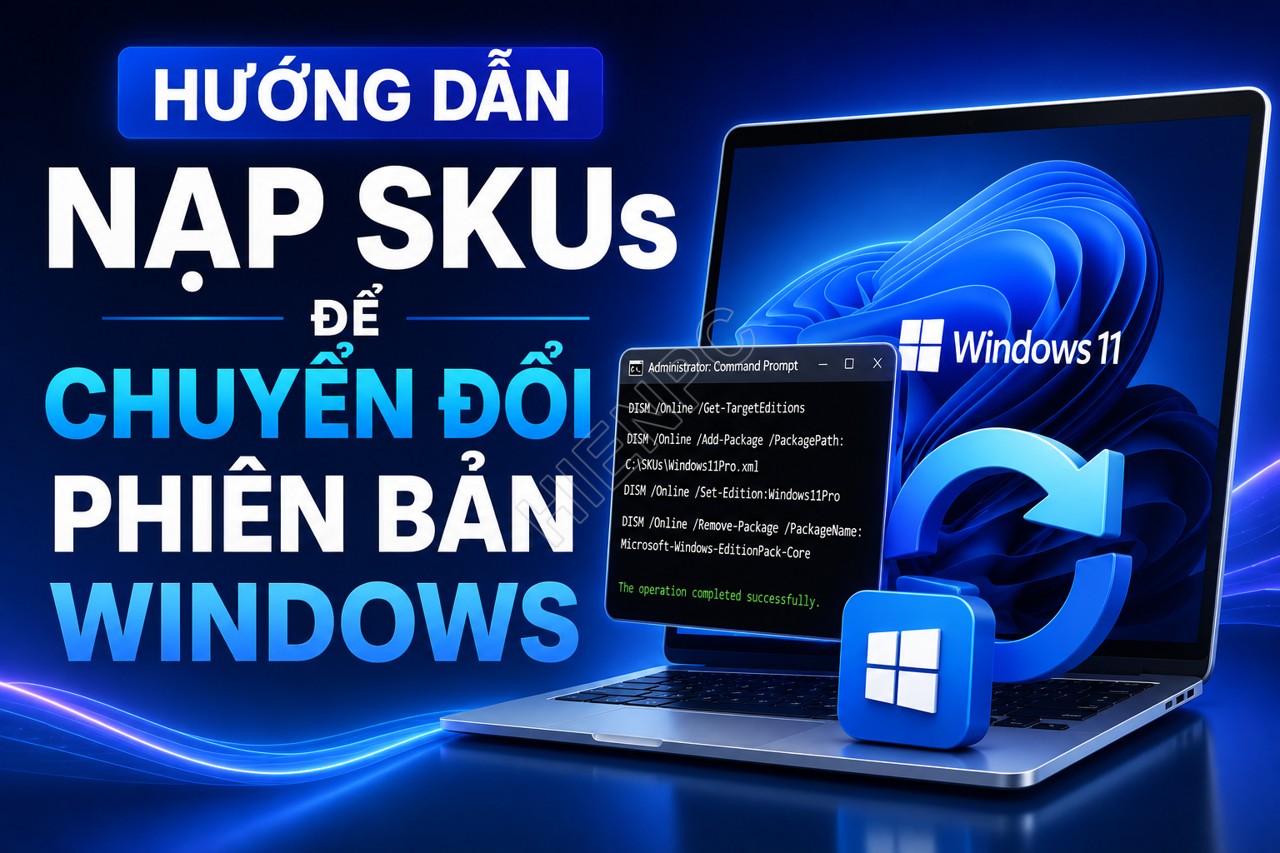 Hướng Dẫn Nạp SKUs Để Chuyển Đổi Phiên Bản Windows 1 Hướng Dẫn Nạp SKUs Để Chuyển Đổi Phiên Bản Windows