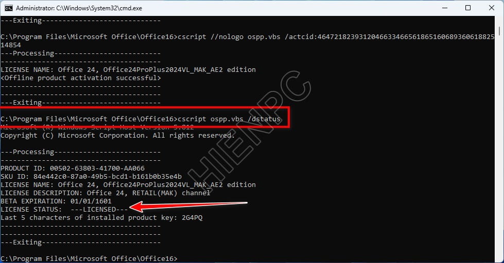 Hướng Dẫn Nhập Key Kích Hoạt Office Bằng Command Prompt
