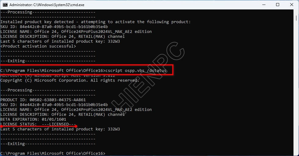Hướng Dẫn Nhập Key Kích Hoạt Office Bằng Command Prompt