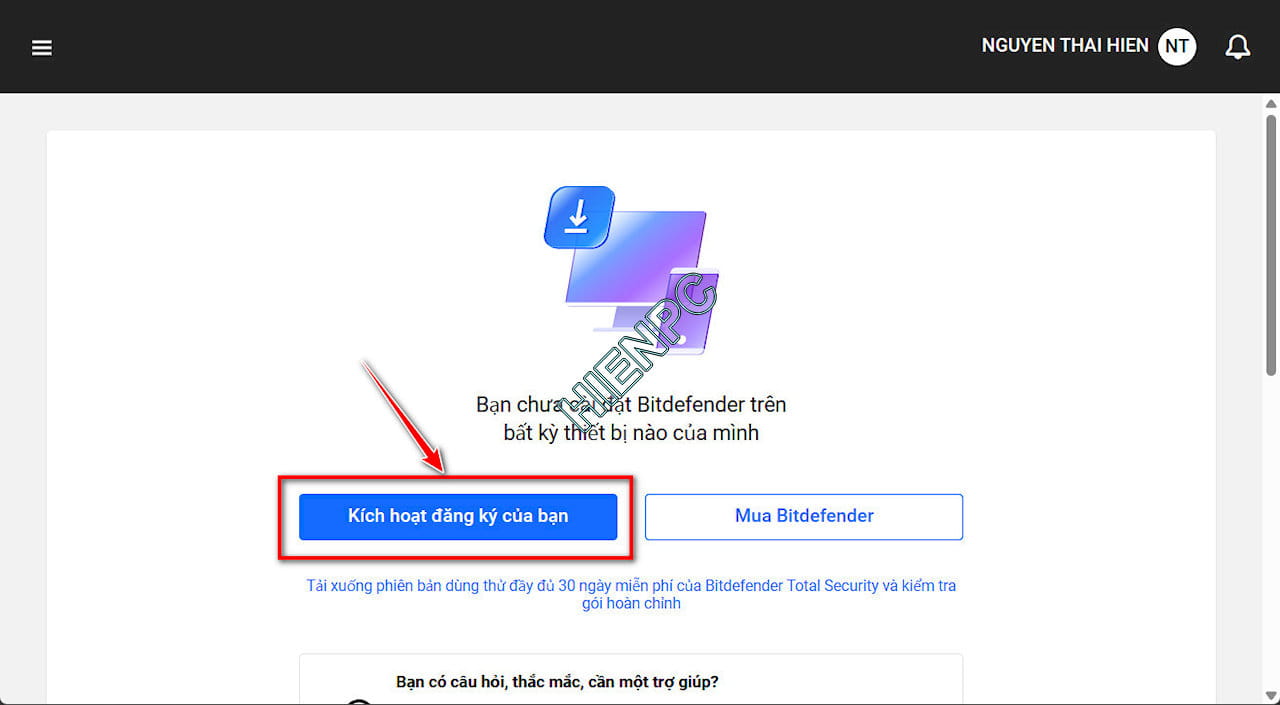 Hướng Dẫn Kích Hoạt Bản Quyền Bitdefender Chính Hãng